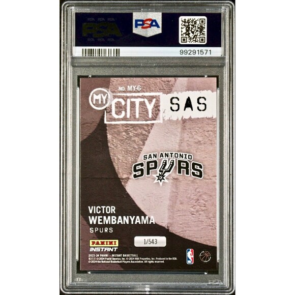 Victor Wembanyama 2023 Panini MyCity Rookie NBA #MY-6 Card PSA 10 Gem Mint - Picture 2 of 2